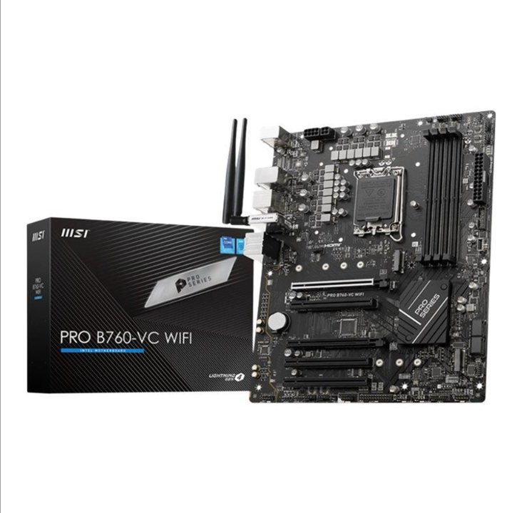 MSI PRO B760-VC WIFI - 主板 - ATX - LGA1700 插槽 - B760 主板 - Intel B760 - Intel LGA1700 插槽 - DDR5 RAM - ATX