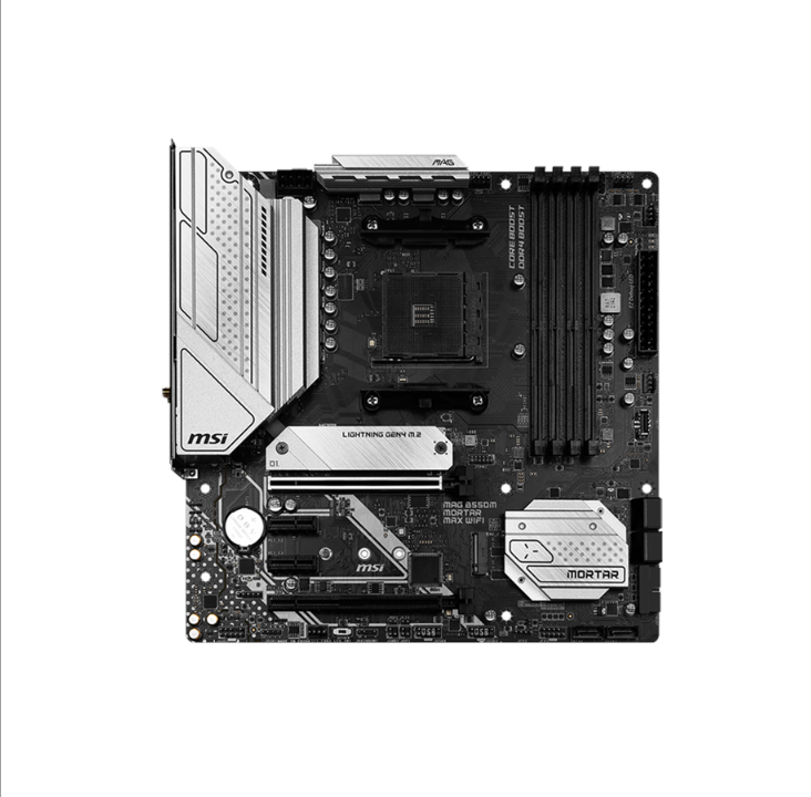 اللوحة الأم MSI MAG B550M MORTAR MAX WIFI - AMD B550 - مقبس AMD AM4 - ذاكرة الوصول العشوائي DDR4 - Micro-ATX