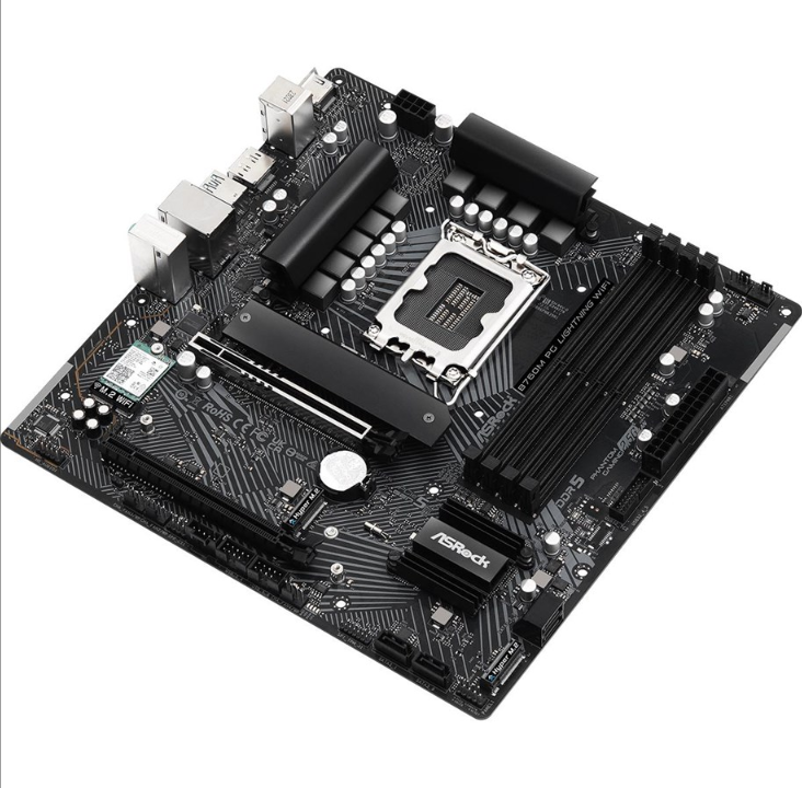 ASRock B760M PG LIGHTNING WIFI Motherboard - Intel B760 - Intel LGA1700 socket - DDR5 RAM - Micro-ATX