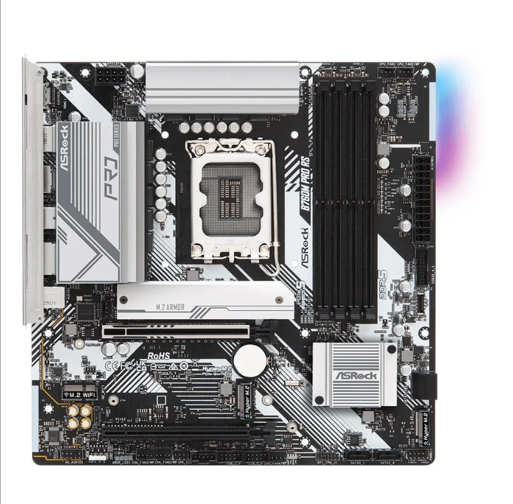 اللوحة الأم ASRock B760M PRO RS - Intel B760 - مقبس Intel LGA1700 - ذاكرة الوصول العشوائي DDR5 - Micro-ATX