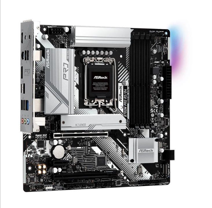 ASRock B760M PRO RS/D4 Motherboard - Intel B760 - Intel LGA1700 socket - DDR4 RAM - Micro-ATX