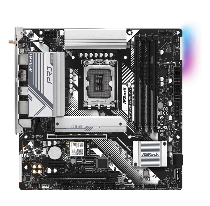 ASRock B760M PRO RS/D4 WIFI Motherboard - Intel B760 - Intel LGA1700 socket - DDR4 RAM - Micro-ATX