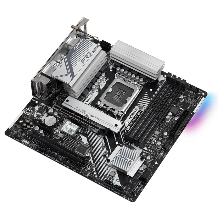 ASRock B760M PRO RS/D4 WIFI Motherboard - Intel B760 - Intel LGA1700 socket - DDR4 RAM - Micro-ATX