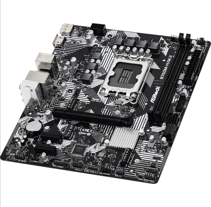 ASRock B760M-H/M.2 Motherboard - Intel B760 - Intel LGA1700 socket - DDR5 RAM - Micro-ATX