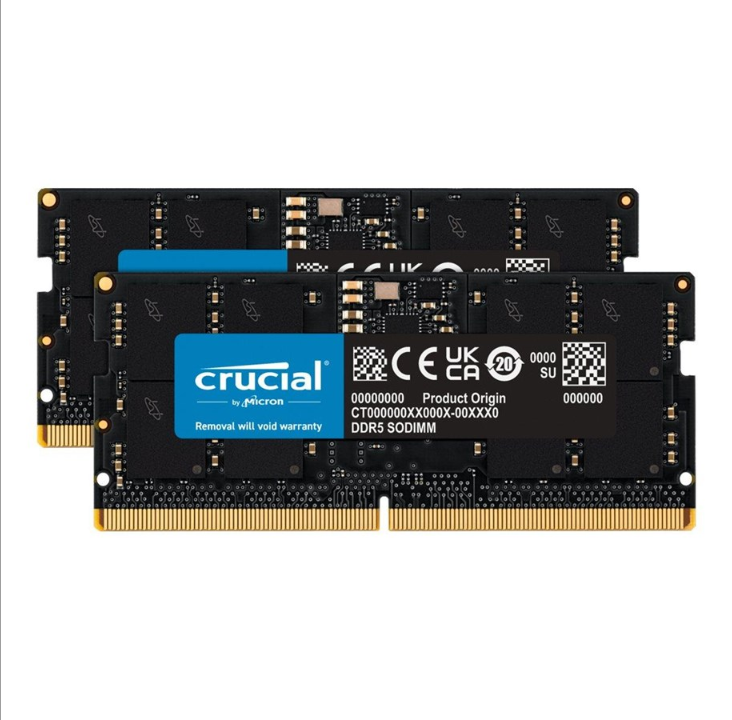 Crucial - DDR5 - مجموعة - 48 جيجابايت: 2 × 24 جيجابايت - SO-DIMM 262-pin - 5600 ميجاهرتز / PC5-44800