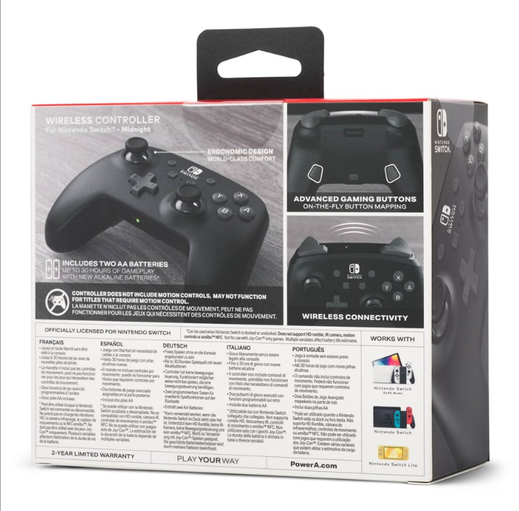 PowerA Wireless Controller for Nintendo Switch Midnight - Gamepad - Nintendo Switch