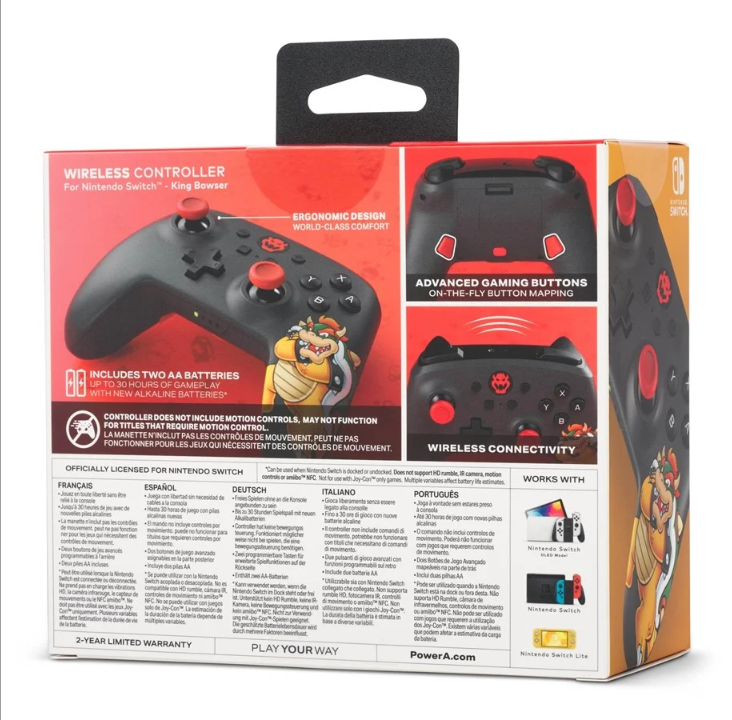 PowerA Wireless Controller for Nintendo Switch King Bowser