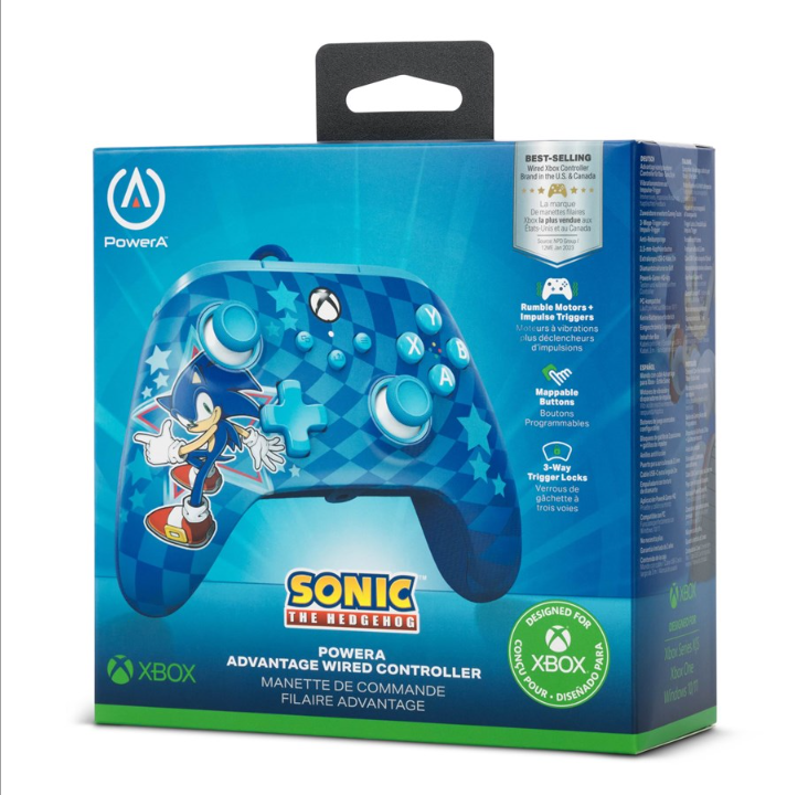 PowerA Advantage، وحدة تحكم مزودة بسلك لجهاز Xbox Series X|S - نمط Sonic