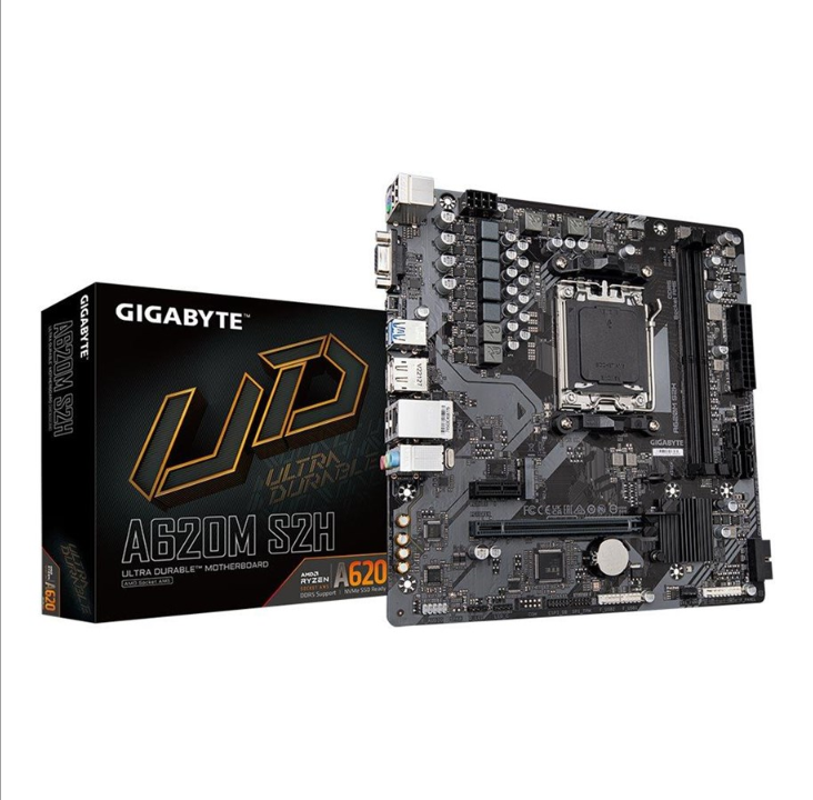 GIGABYTE A620M S2H - motherboard - micro ATX - Socket AM5 - AMD A620 Motherboard - AMD A620 - AMD AM5 socket - DDR5 RAM - Micro-ATX