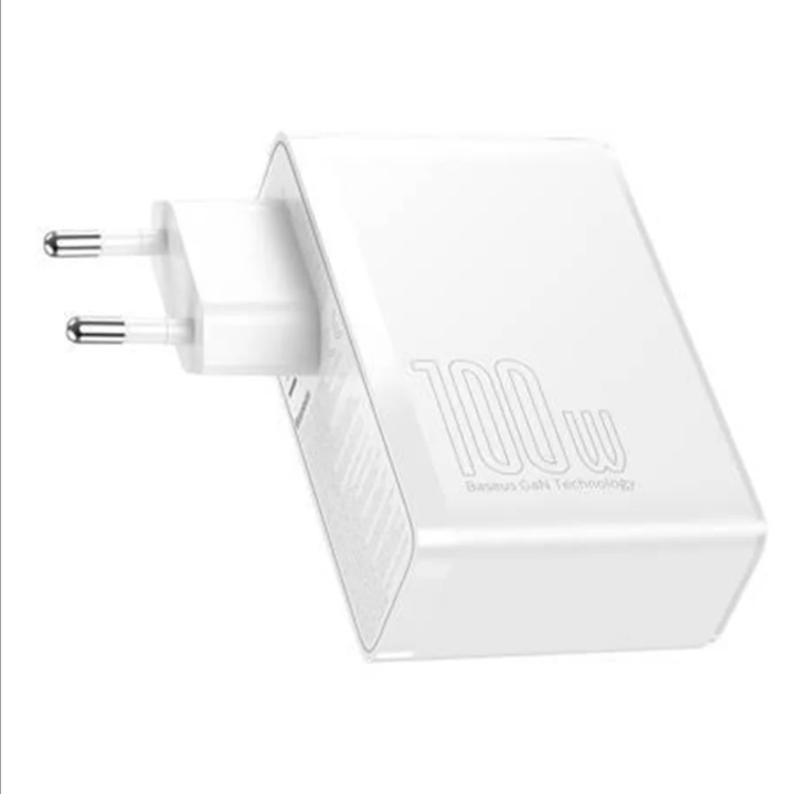 倍思 旅行充电器 GaN2 Pro Quick 2x USB + 2x USB-C 100W EU（白色）