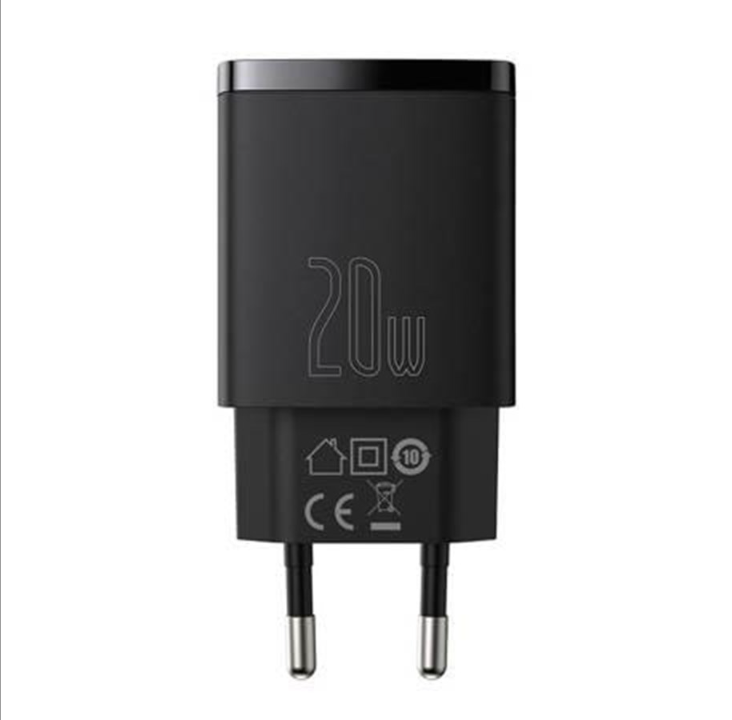 Baseus Compact Quick Charger USB USB-C 20W (black)