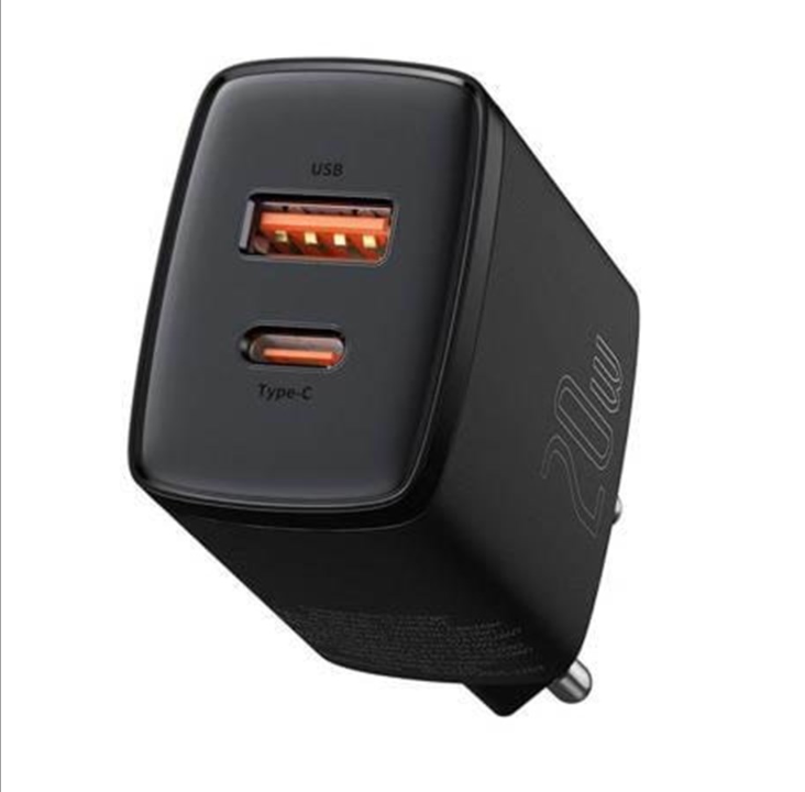 Baseus Compact Quick Charger USB USB-C 20W (black)