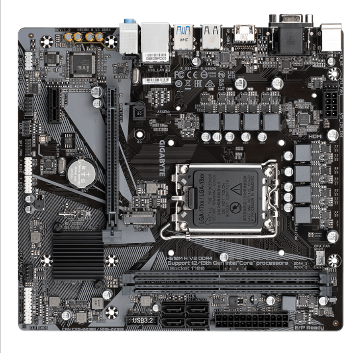 GIGABYTE H610M H V2 DDR4 Motherboard - Intel H610 - Intel LGA1700 socket - DDR4 RAM - Micro-ATX