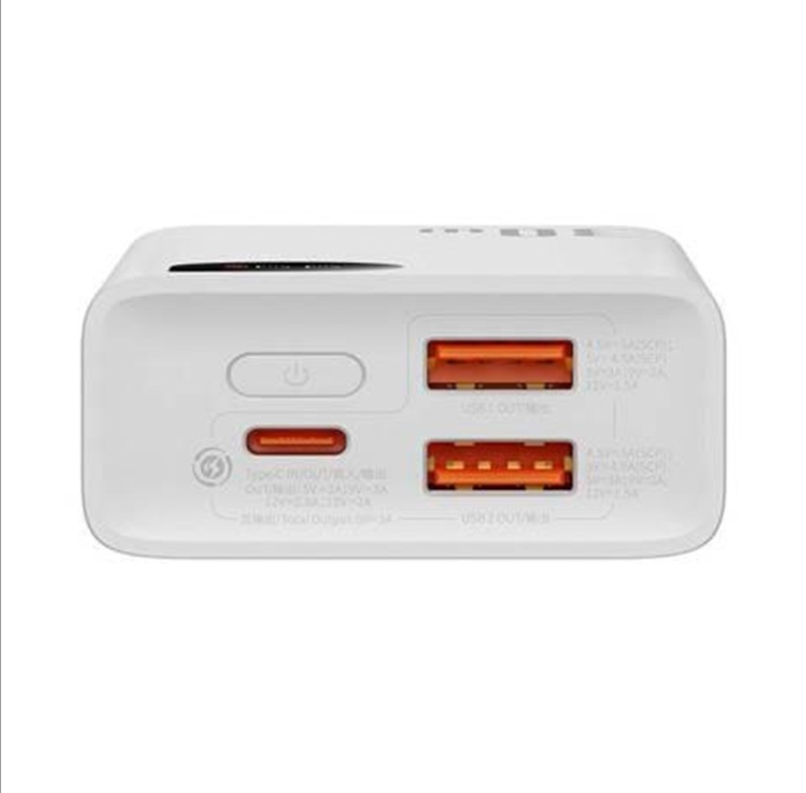 Baseus Powerbank Adaman2 10000mAh 2xUSB USB-C 30W (white) PowerBank - Vit - 10000 mAh