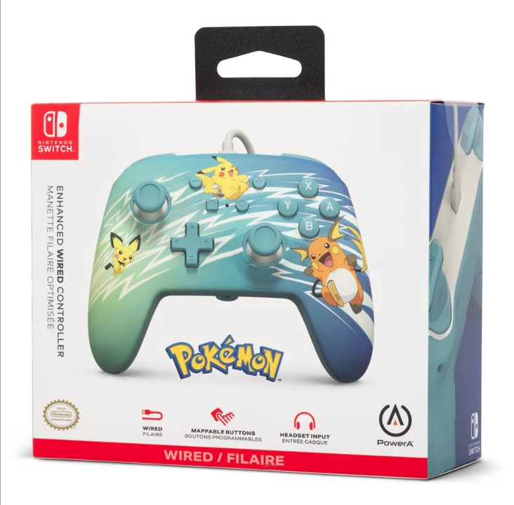 PowerA Enhanced Wired Controller for Nintendo Switch Pikachu evolution - Gamepad - Nintendo Switch