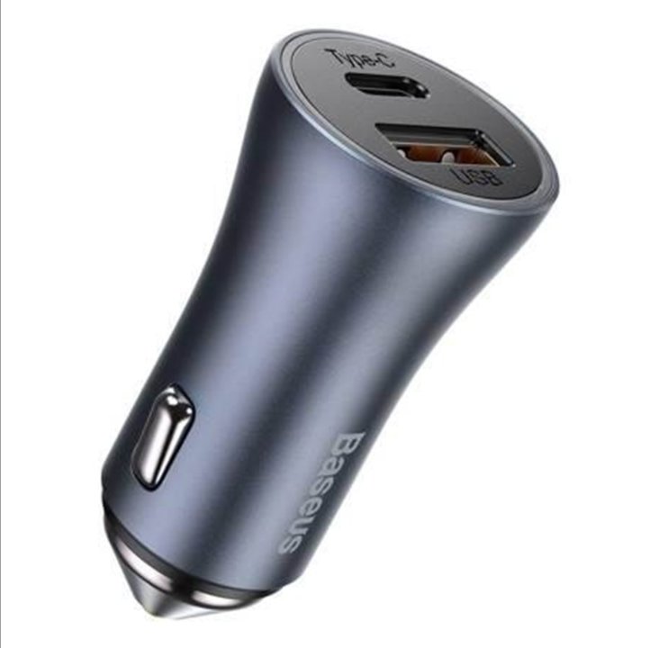 Baseus Golden Contactor Pro car charger USB + USB-C QC4.0+ PD SCP 40W (gray)