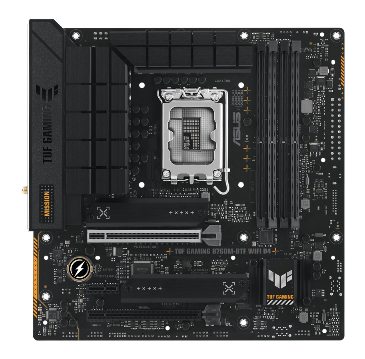 ASUS TUF GAMING B760M-BTF WIFI D4 Motherboard - Intel B760 - Intel LGA1700 socket - DDR4 RAM - Micro-ATX