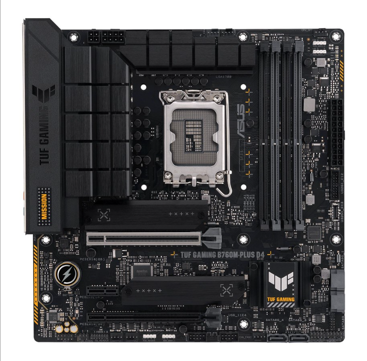 ASUS TUF GAMING B760M-PLUS D4 (V2) Motherboard - Intel B760 - Intel LGA1700 socket - DDR4 RAM - Micro-ATX