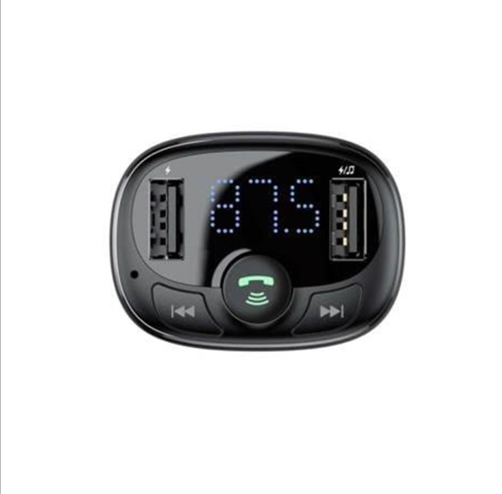 Baseus FM Transmitter T typed Bluetooth 2xUSB microSD (Black)