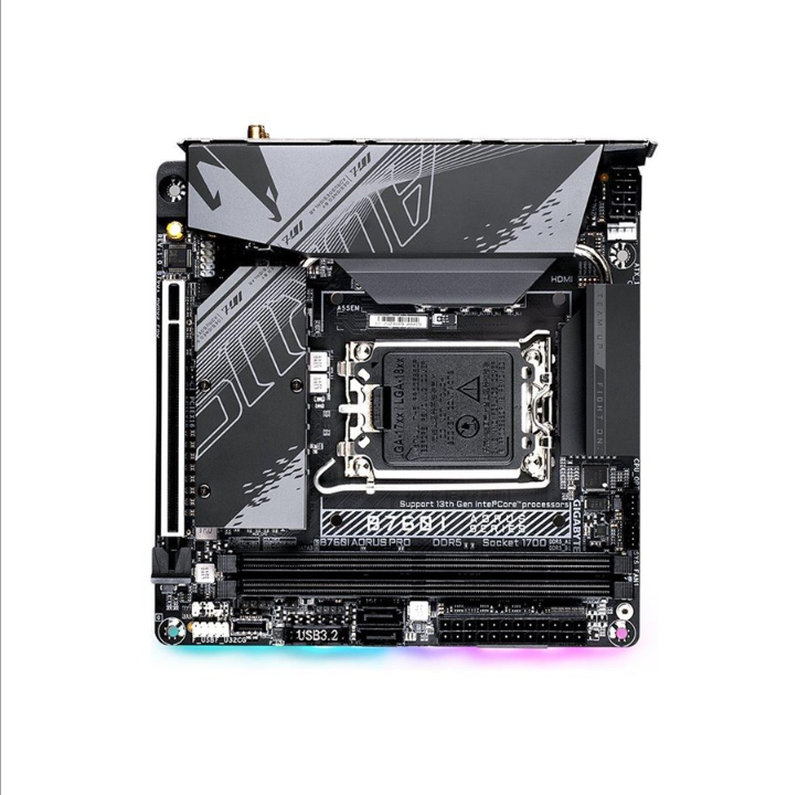 GIGABYTE AORUS B760I PRO Motherboard - Intel B760 - Intel LGA1700 socket - DDR5 RAM - Mini-ITX