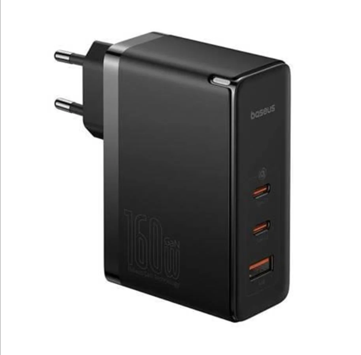 Baseus Wall charger GaN5 Pro 2xUSB-C + USB 160W (black)