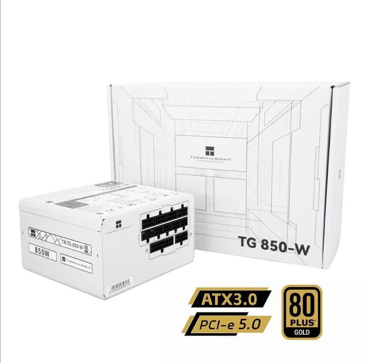 Thermalright TG (modular) White - power supply - 850 Watt - 120 mm - 80 Plus Gold certificate