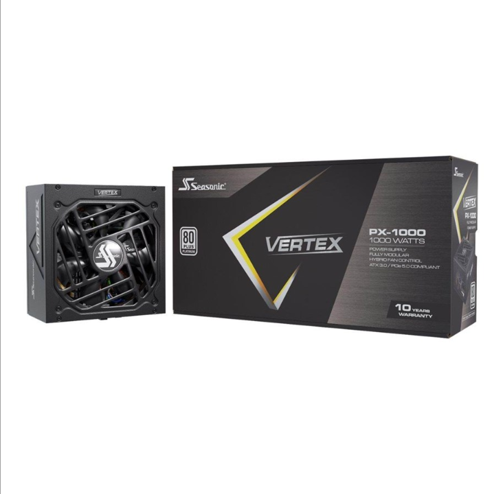 مزود طاقة Seasonic Vertex PX 1000 ATX 3.0 - 1000 وات - 135 ملم - شهادة 80 بلس بلاتينية