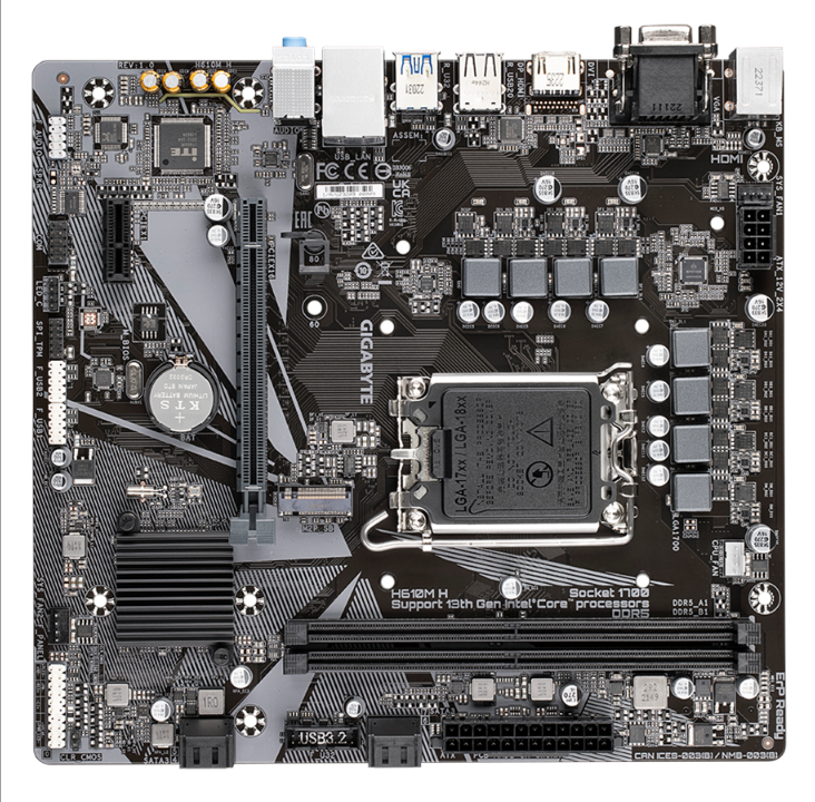 لوحة GIGABYTE H610M H - Intel H610 - مقبس Intel LGA1700 - ذاكرة الوصول العشوائي DDR5 - Micro-ATX