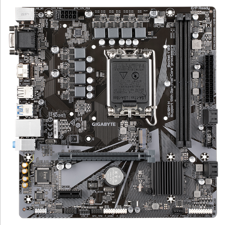 لوحة GIGABYTE H610M H - Intel H610 - مقبس Intel LGA1700 - ذاكرة الوصول العشوائي DDR5 - Micro-ATX