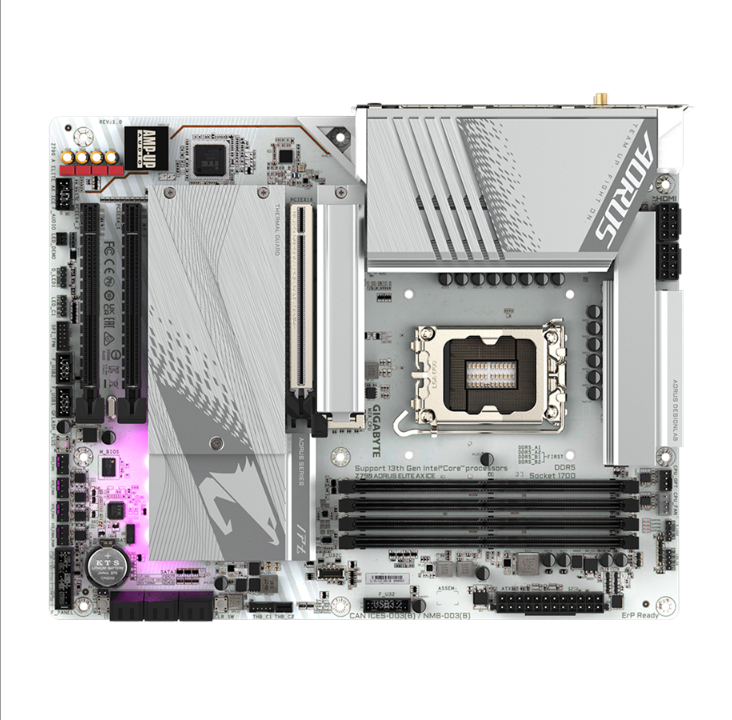 GIGABYTE Z790 AORUS ELITE AX ICE Motherboard - Intel Z790 - Intel LGA1700 socket - DDR5 RAM - ATX