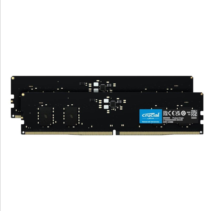 Crucial - DDR5 - مجموعة - 16 جيجابايت: 2 × 8 جيجابايت - DIMM 288-pin - 5600 ميجاهرتز / PC5-44800 - غير مخزن مؤقتًا