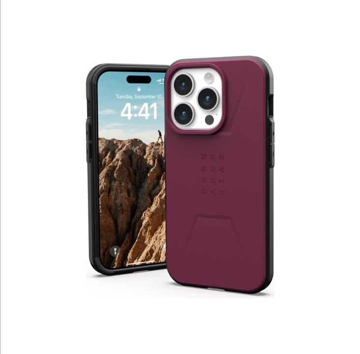 UAG Civilian Series Rugged Case for Apple iPhone 15 Pro [6.1-inch] - Civilian Bordeaux