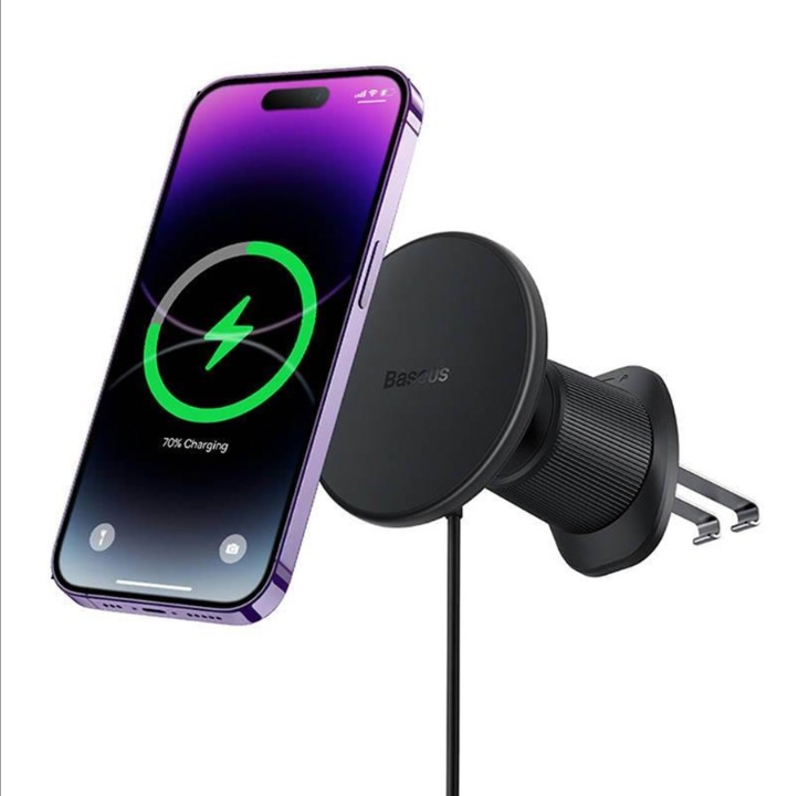 Baseus magnetic Car Phone Holder with wireless charging CW01 (Black)