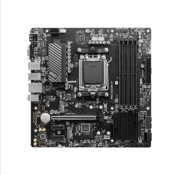 MSI PRO B650M-P - motherboard - mini ATX - Socket AM5 - AMD B650 Motherboard - AMD B650 - AMD AM5 socket - DDR5 RAM - Mini-ATX