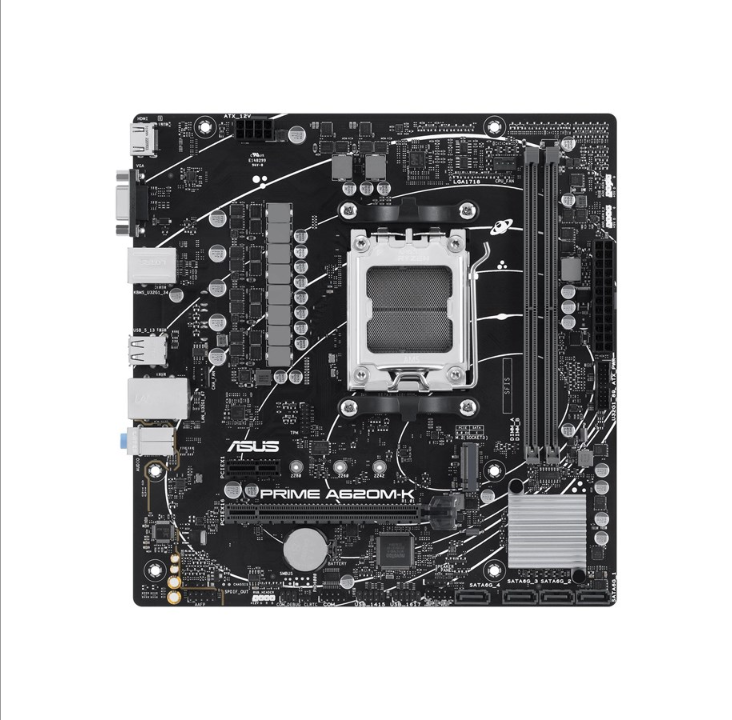 ASUS PRIME A620M-K Motherboard - AMD A620 - AMD AM5 socket - DDR5 RAM - Micro-ATX