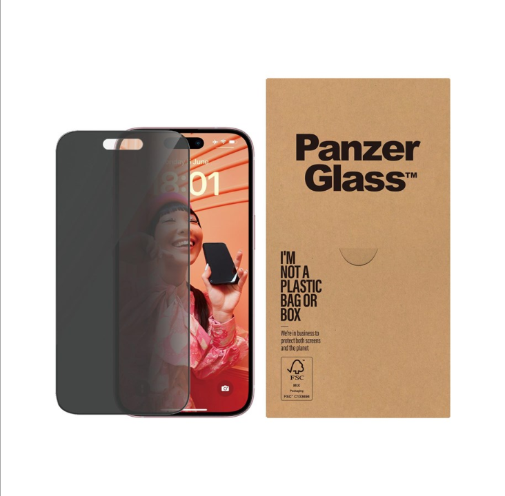 PanzerGlass Privacy - واقي شاشة للهاتف المحمول - ملائم للغاية مع EasyAligner