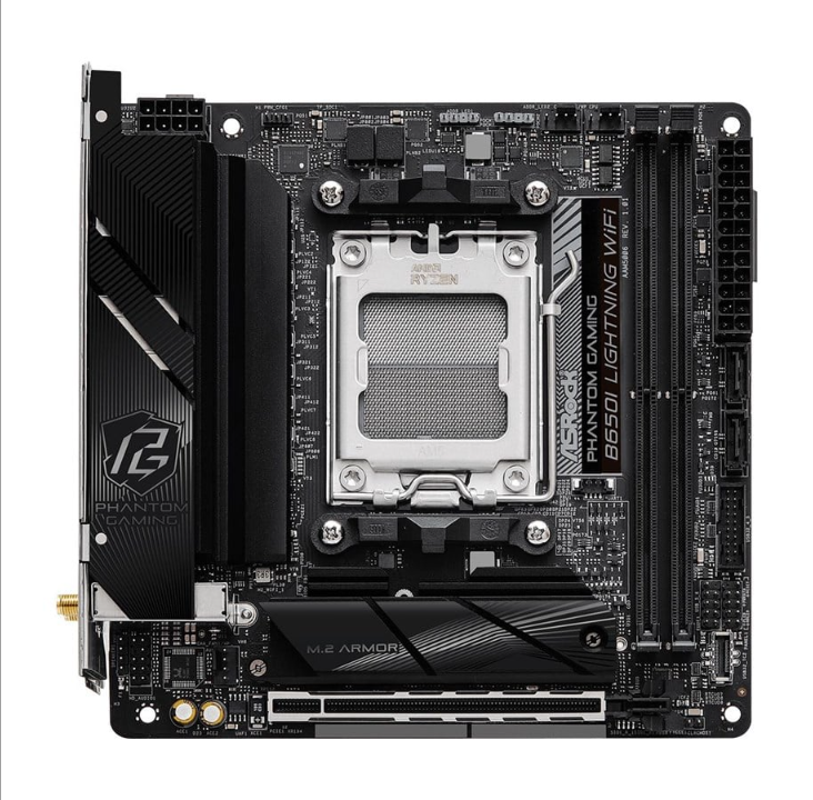 اللوحة الأم ASRock B650I LIGHTNING WIFI - AMD B650 - مقبس AMD AM5 - ذاكرة الوصول العشوائي DDR5 - Mini-ITX