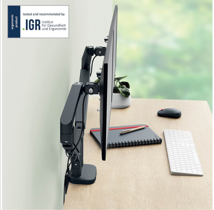 Leitz Ergo Space-saving Double Monitor Arm - Screen