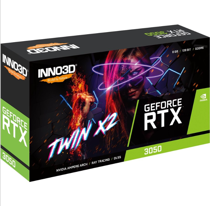 Inno3D GeForce RTX 3050 Twin X2 V2 - 8GB GDDR6 RAM - Graphics card