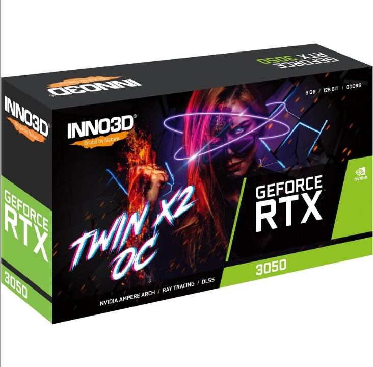 Inno3D GeForce RTX 3050 Twin X2 OC V2 - 8GB GDDR6 RAM - Graphics card