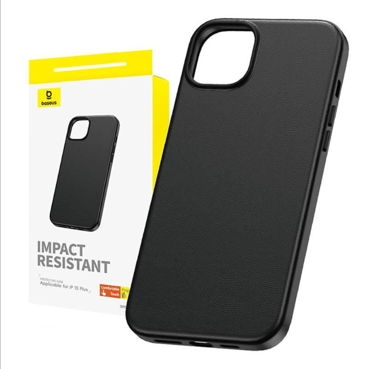 Baseus Phone Case for iPhone 15 Plus Fauxther Series (Black)