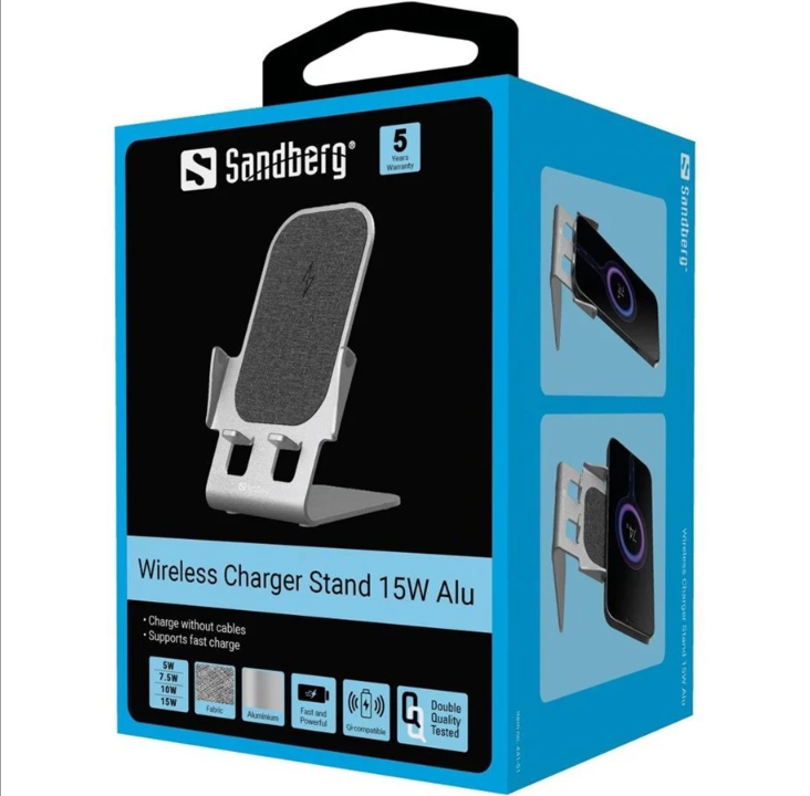 Sandberg Wireless Charger Stand 15W Alu