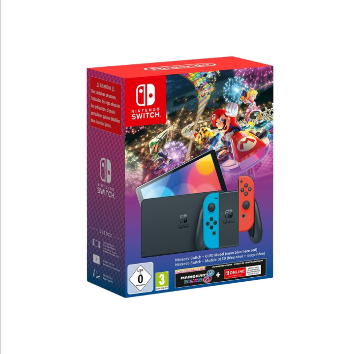 Nintendo Switch OLED (Neon Blue/Neon Red) Mario Kart 8 Deluxe