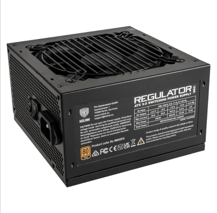 Kolink Regulator 750W ATX 3.0 power supply - 750 Watt - 120 mm - 80 Plus Gold certificate