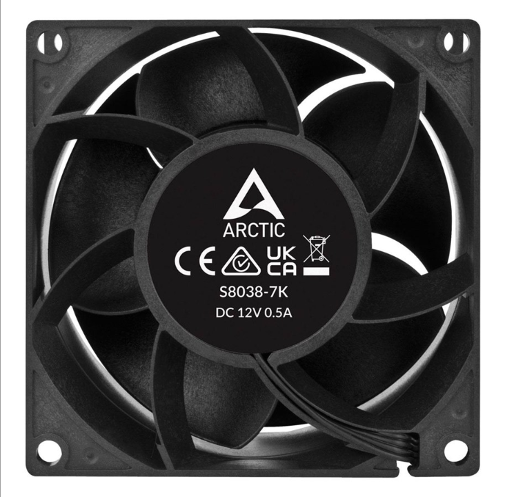 Arctic Server Fan S8038-7K - 4 عبوات - مروحة شاسيه - 80 مم - أسود