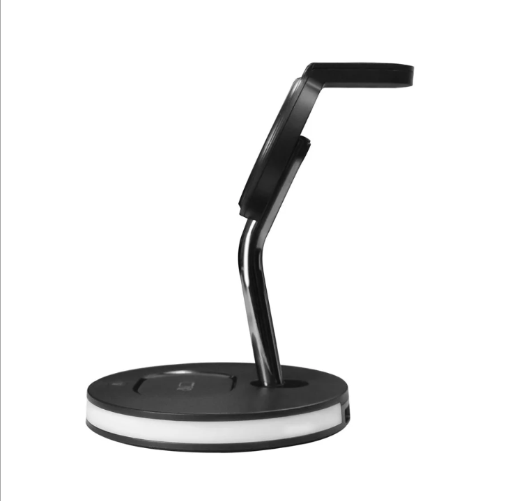 Deltaco 3-in-1 magnetic wireless charger black