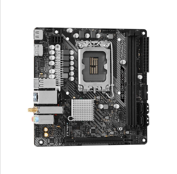 ASRock H610M-ITX/eDP Motherboard - Intel H610 - Intel LGA1700 socket - DDR4 RAM - Mini-ITX