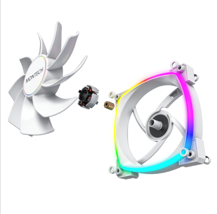 Montech RX140 PWM WH - Reverse - Chassis fan - 140mm - White with RGB light - 28 dBA