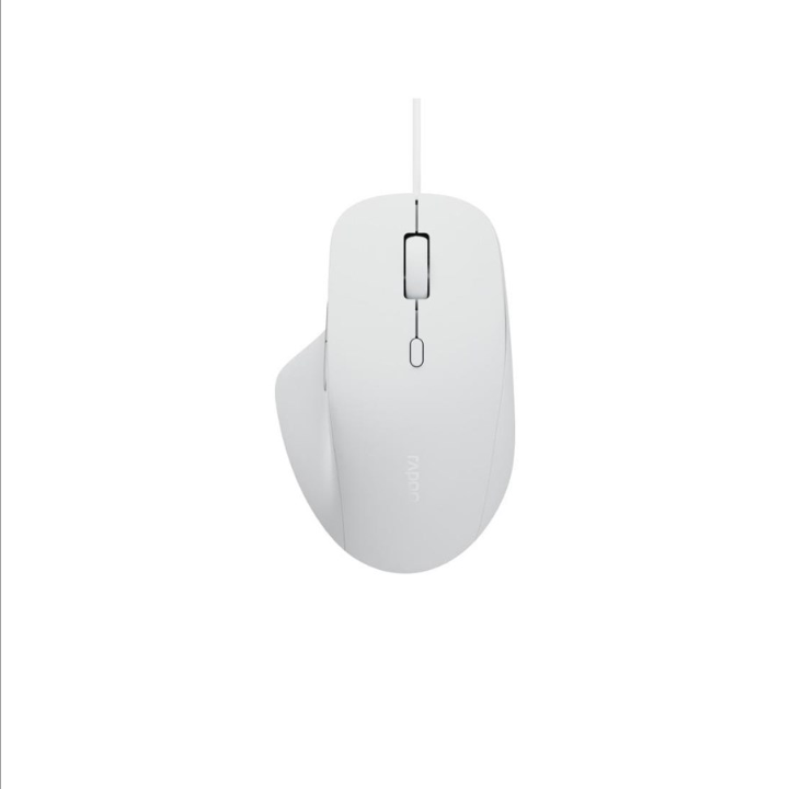 RAPOO Mouse N500 USB Wired Silent Optical White - Mouse - 6 buttons - White