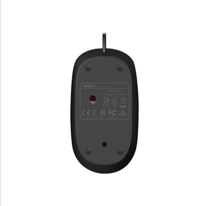 RAPOO N200 - mouse - black - Mouse - Optic - Black